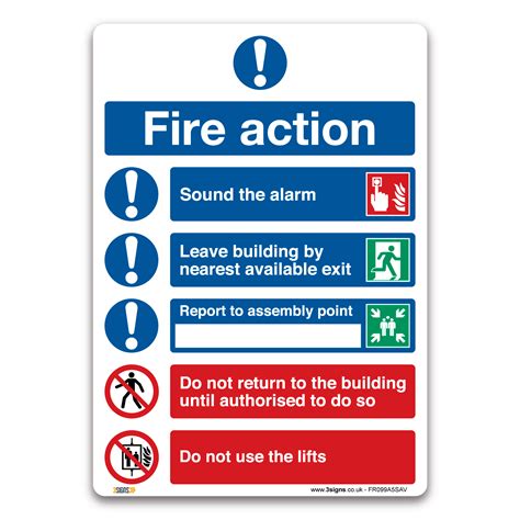 Custom Fire Action Safety Sign