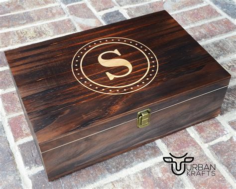 Wooden Box Engraved Custom Wood Box With Hinged Lid Etsy