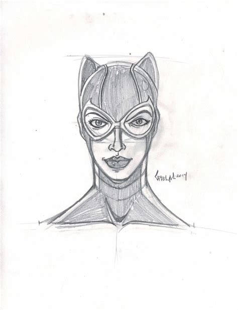 Catwoman Face Sketch By Tefenthescorpion On Deviantart