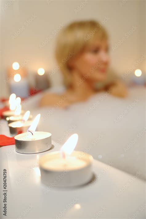 Nude Woman In Foamy Bath Stock Photo Adobe Stock