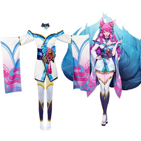 Lol Spirit Blossom Ahri Kimono League Of Legends Fox Ahri Cosplay Kost