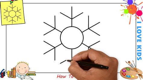 How to draw a simple snowmobile. How to draw a snowflake (christmas) EASY step by step for ...