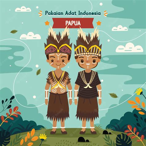 Pakaian Adat Papua Kartun Jatmika Pakaian Adat Tradisional Di Indonesia
