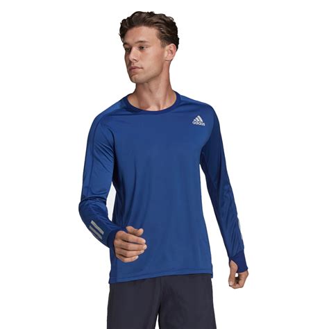Adidas Own The Run Long Sleeve Mens Running Tee Victory Blue The