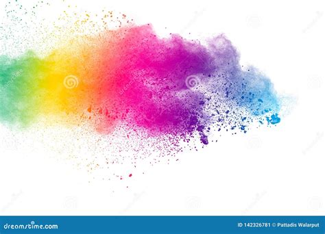 Colorful Background Of Pastel Powdercolor Dust Splash On White
