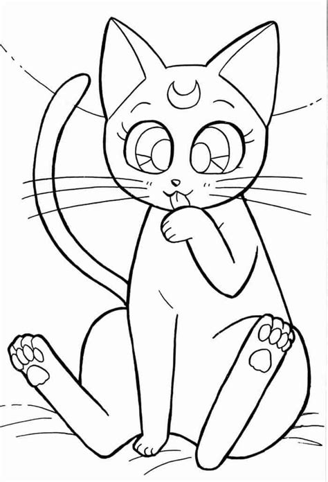 Magical Sailor Moon Cat Coloring Pages