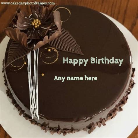 Best wishes birthday cake editing. Special Wish on Chocolate cake pic with Name ...