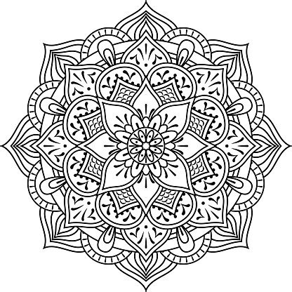 Mandala Kleurplaat Stockvectorkunst en meer beelden van Abstract iStock