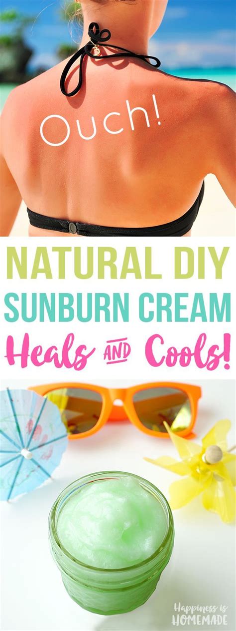 Natural Diy Homemade Healing And Cooling Sunburn Cream With Lavender