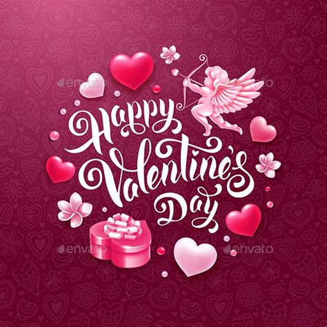 Valentines Day Greeting Card With Cupid By Maripazhyna Graphicriver