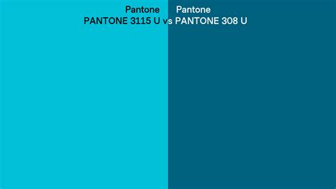 Pantone 3115 U Vs Pantone 308 U Side By Side Comparison