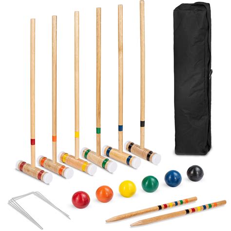 Best Choice Products 6 Player 32in Wood Croquet Set W 6 Mallets 6