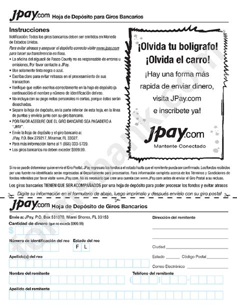 How to sign a check over to somebody else issues. Jpay Money Order Deposit Form - Pasco County Sheriff'S Office (Page 2 of 2) in pdf
