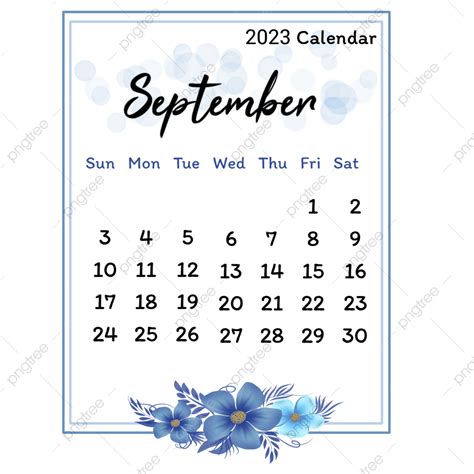 Calendar September 2023 Png Image September 2023 Calendar In Frame