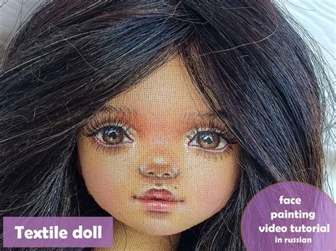 Face Painting Doll Tutorial How Make Face Textile Doll Video Digital Face Rag Dolls Faces