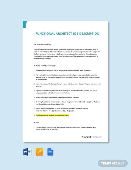 Reach over 250 million candidates. Free Functional Architect Job Description Template | Job ...
