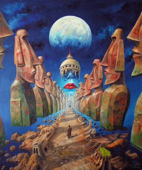 Reminiscent Of Easter Island Surreal Art Surrealism Painting