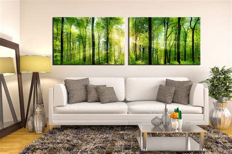 2 Piece Canvas Photography Forest Wall Art Nature Large Pictures