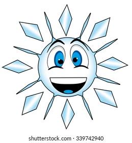Cartoon Emoticon Form Snowflake Stock Vector Royalty Free