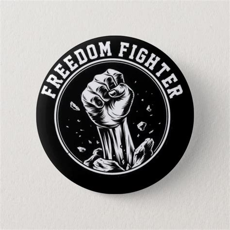 Freedom Fighter Fist Logo Products Pinback Button