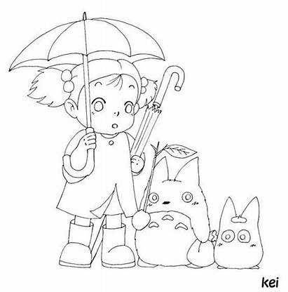 Totoro Coloring Pages Neighbor Ghibli Coloringhome Cool