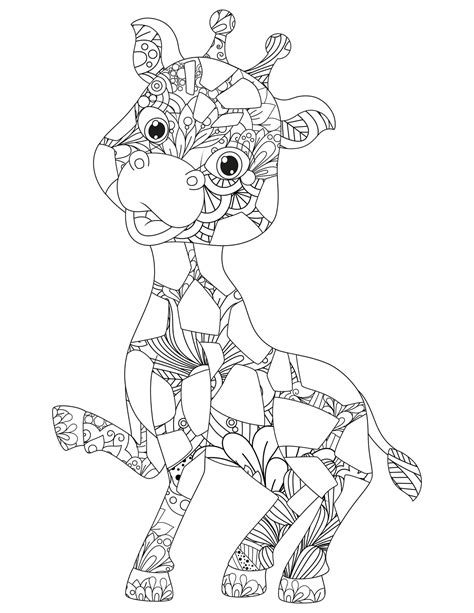 Mandala Giraffe Coloring Page Mandalasworld