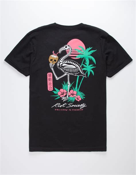 Riot Society Cotton Tropical Flamingo Black Mens T Shirt For Men Lyst