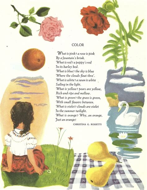 Poem Colors By Christina Rosetti What Is Pink A Rose Is Pink By The