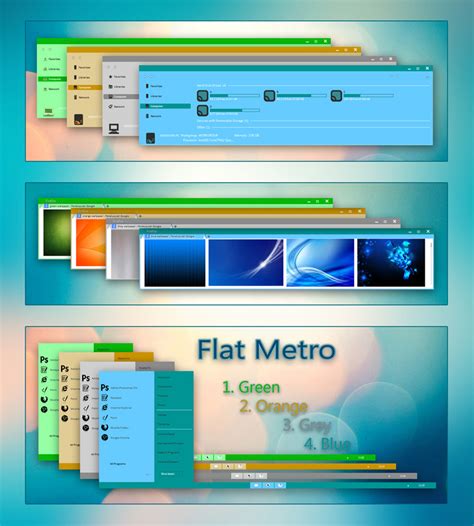 Flat Metro Update For Windows 7 Skin Pack Theme For
