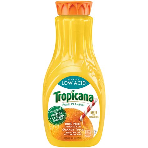 Tropicana Orange Juice Low Acid 59 Fl Oz 18 Qt 175 Lt