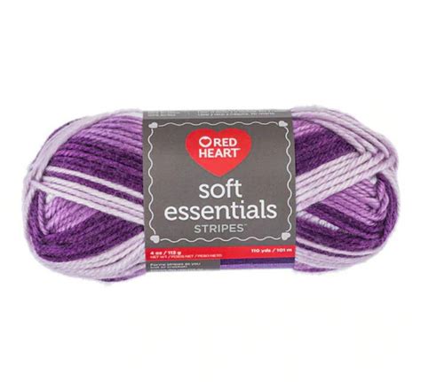 Red Heart Soft Essentials Purple Reign Stripe Knitting And Crochet Yarn