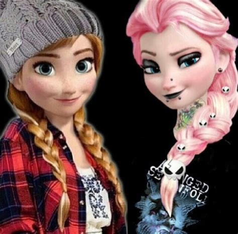 Elsa And Anna Emo Disney Characters Goth Disney Princesses Disney Movies Images Disney