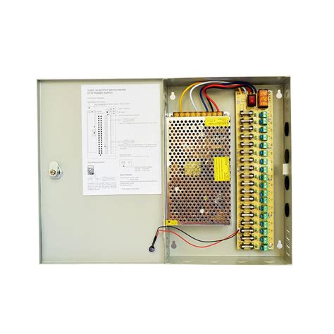 9.5(w) x 8(l) x 3.25(h). 18CH DC 12V 20A Distribution Box Power Supply for CCTV ...