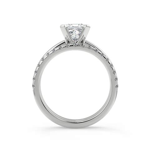 Ct Princess Cut Four Prong Solitaire Diamond Engagement Ring Set I