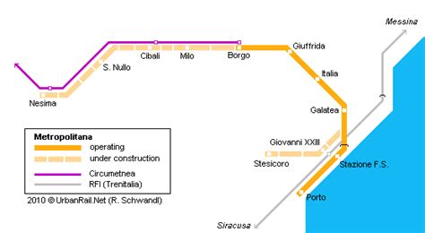 Catania Subway Map For Download Metro In Catania High Resolution