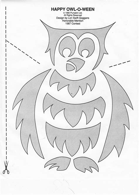 Printable Owl Pumpkin Stencil