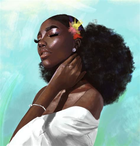 Black Women Art — Afro Light By Melanoidink Black Women Art Female