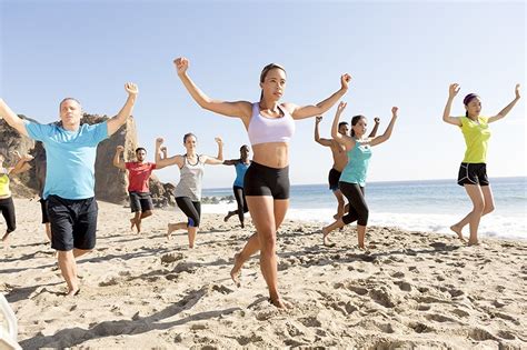 Sunrise Workout Mid Morning Yoga Evening Run Along The Shore What