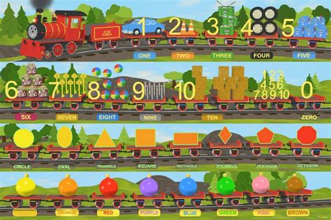 Coilbook Numbers Shapes And Colors Train Poster Xl 36x24 Great 3 In