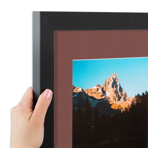 Arttoframes Matted 22x28 Black Picture Frame With 2 Double Mat 18x24