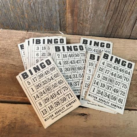 Vintage Bingo Cards For Crafting Cardboard Bingo Cards Lot Etsy