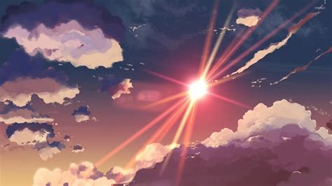 Sunset Clouds In 5 Centimeters Per Second Wallpaper