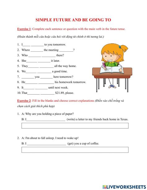 Simple Future And Be Going To Worksheet Live Worksheets