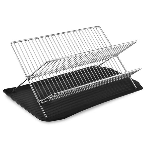Buy Ybm Home Foldable Stainless Steel Dish Drying Rack With Drainboard X Shape 2 Tier Folding
