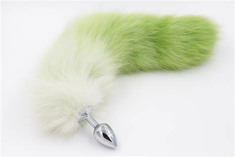New Fox Tails With Metal Anal Plug Sex Toys Metal Butt Plug Sex Games Role Play Toy Gree Tint