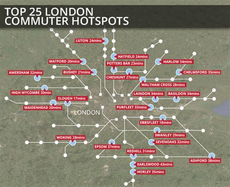 Mapped The Best Commuter Towns London Revealed Is Your Town