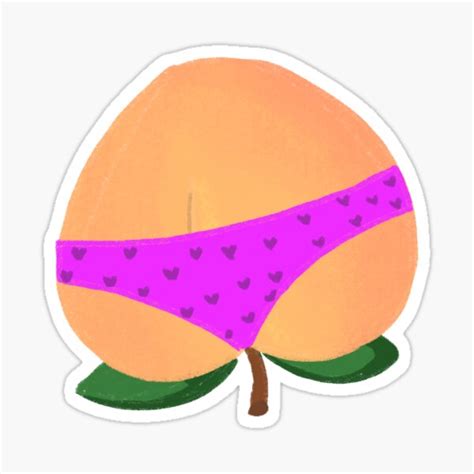 Peach Bum Sticker For Sale By Mercedes Redbubble