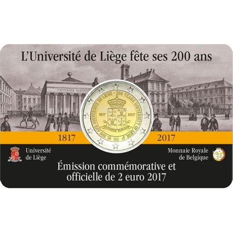 Coincard Francaise 2 Euro Belgique 2017 Université De Liège Le