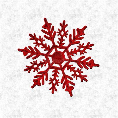 Christmas Red Snowflake Isolated On White Background Stock Image