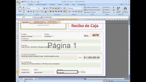 Plantilla Comprobante De Pago Usando Excel Primera Parte Recibos De